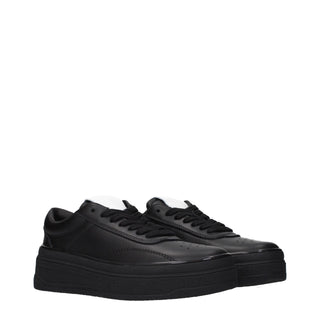 Black Leather Platform Sneakers