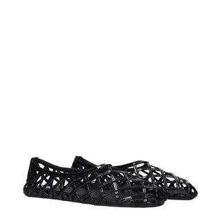 Black Leather Ballet Flats