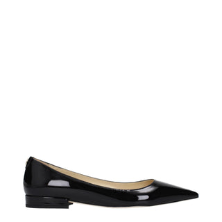 Black Leather Flats