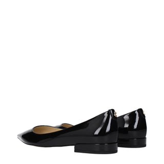 Black Leather Flats