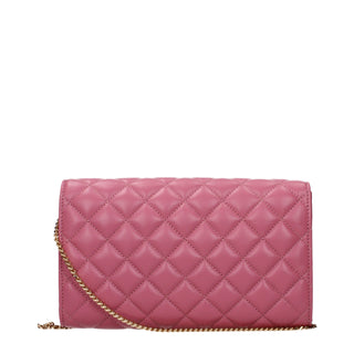 Pink Leather Clutch Bag
