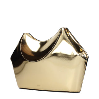 Gold Leather Clutch Bag