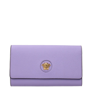 Purple Leather Clutch Bag