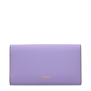 Purple Leather Clutch Bag