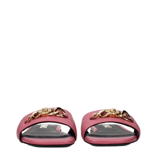 Pink Leather Slippers