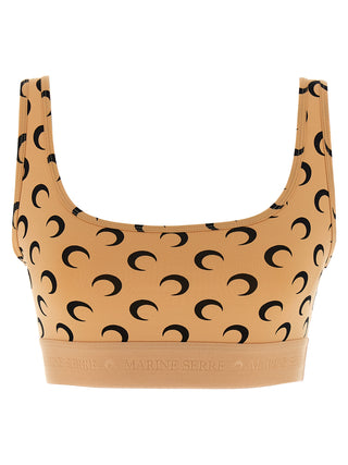 Beige Polyamide Sport Bra