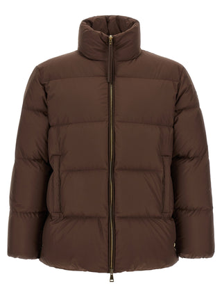 Brown Polyester Full-Length Jacket