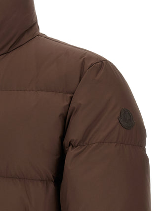 Brown Polyester Full-Length Jacket