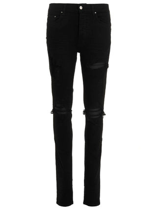 Black Cotton Skinny Jeans