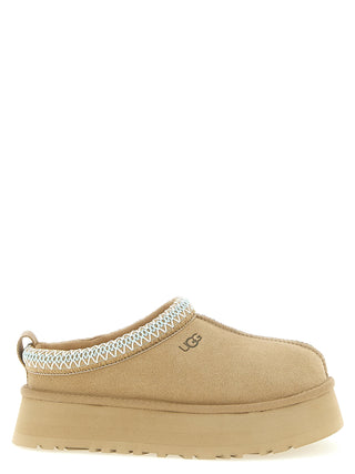 Beige Leather Mules