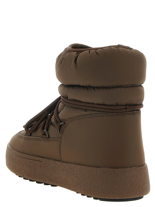 Brown Polyamide Flat Boots