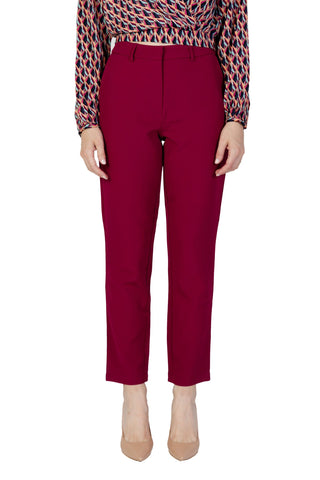 Bordeaux Polyester Dress Pants