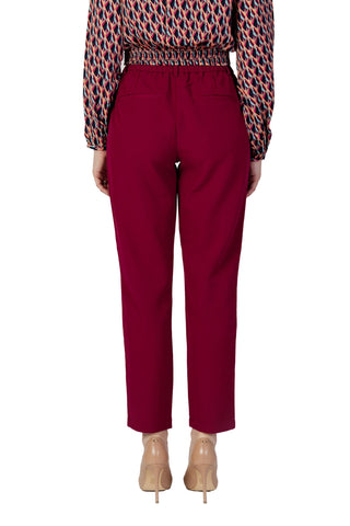 Bordeaux Polyester Dress Pants