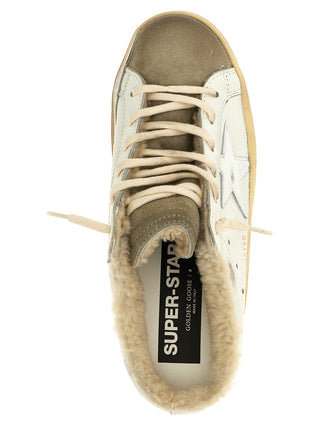 Beige Cowhide Low Top Sneakers