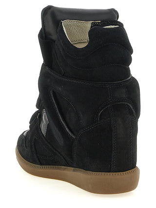 Black Cowhide High Top Sneakers