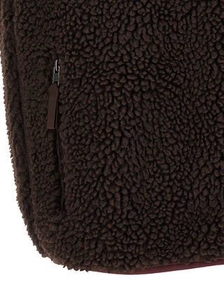 Brown Polyester Sleeveless Jacket