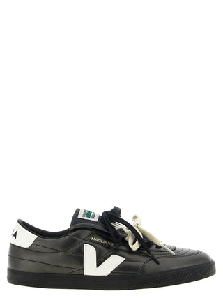 Black Calfskin Low Top Sneakers