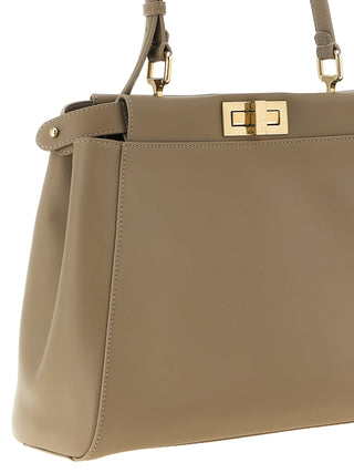 Gray Calfskin Shoulder Bag
