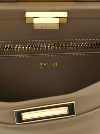 Gray Calfskin Shoulder Bag
