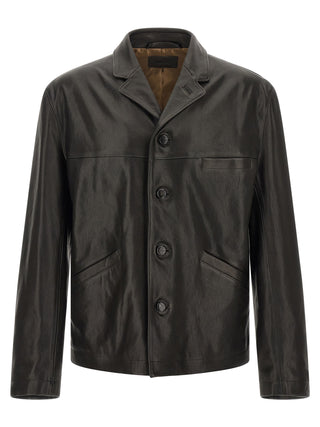 Black Calfskin Leather Jacket