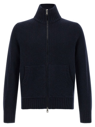 Blue Virgin Wool Cardigan