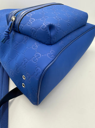 GUCCI GG Leather Blue Backpack