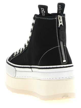 Bicolor Calfskin Platform Sneakers