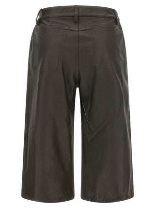 Brown Calfskin Bermuda Shorts