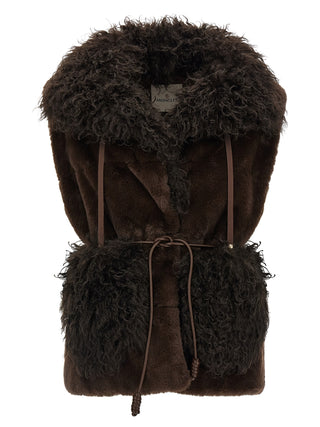 Brown Polyester Shell Jacket
