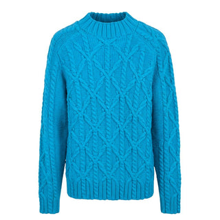 Blue Cotton Men Sweater