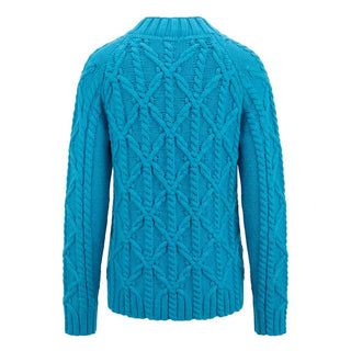 Blue Cotton Men Sweater