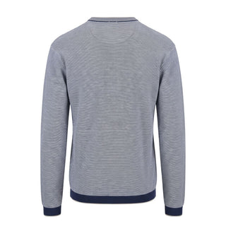Blue Cotton Men Sweater