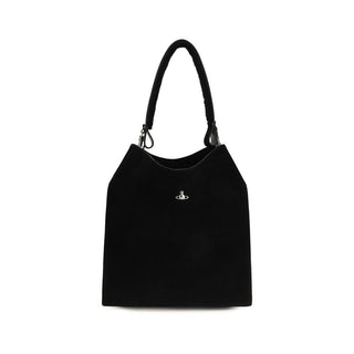 Black Suede Leather Shoulder Bag