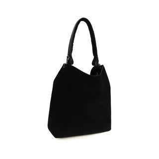 Black Suede Leather Shoulder Bag