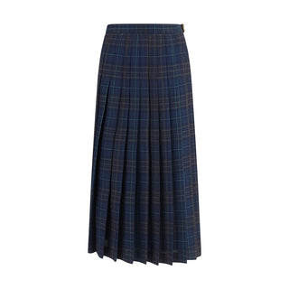 Blue Polyester Long Skirt