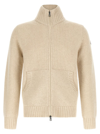 Beige Virgin Wool Cardigan