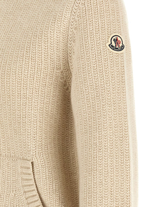 Beige Virgin Wool Cardigan