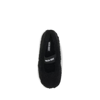 Black Fur Ballet Flats