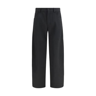 Black Polyester Casual Pants