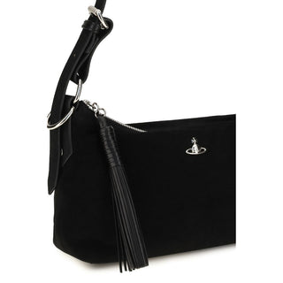 Black Suede Leather Shoulder Bag