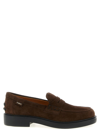 Brown Calfskin Slip-On Loafers