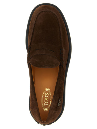 Brown Calfskin Slip-On Loafers