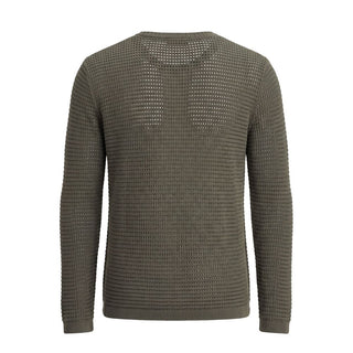 Green Cotton Men Sweater