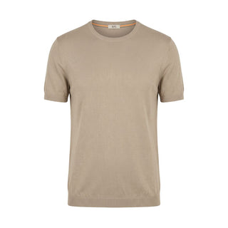 Beige Cotton Men Sweater