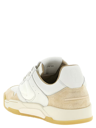 Beige Calfskin Low Top Sneakers
