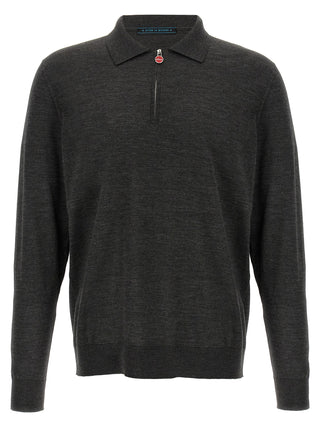 Gray Wool Polo Shirt
