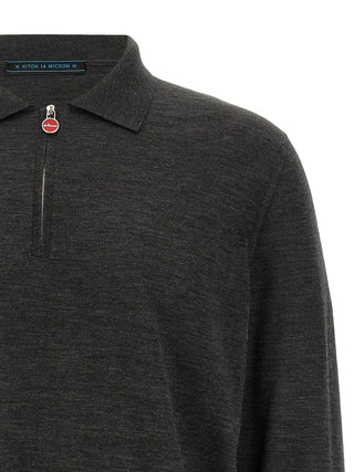 Gray Wool Polo Shirt
