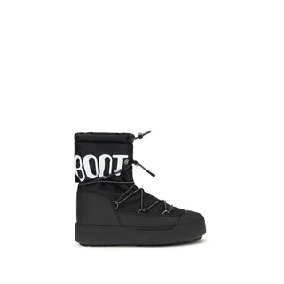 Black Polyamide Lace-Up Boots