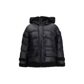 Black Polyamide Full-Length Jacket