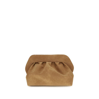 Beige Suede Leather Clutch Bag